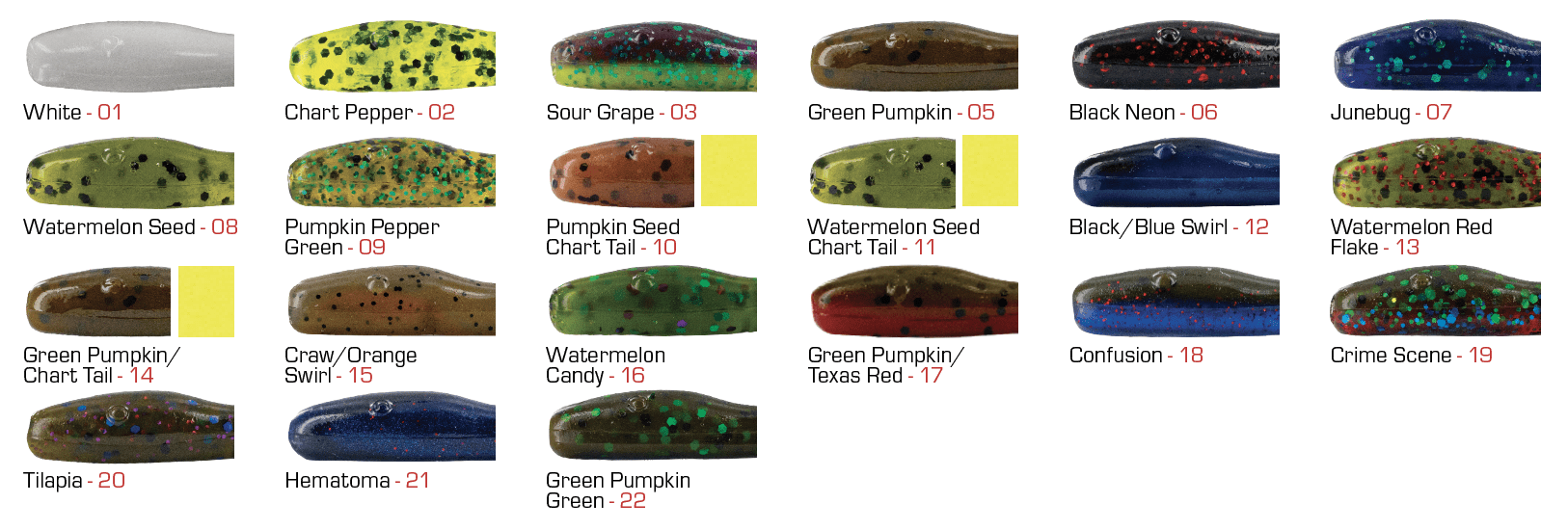 Big Bite Baits 6" Pro Lizard - Green Pumpkin Texas Red - 50 Pack Bulk Soft Plastic Bass Bait